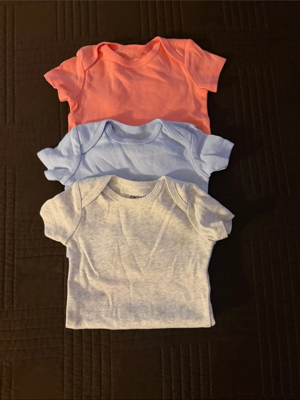 Carter's Short-Sleeve Tees in Coral, Light Blue & Heather Gray